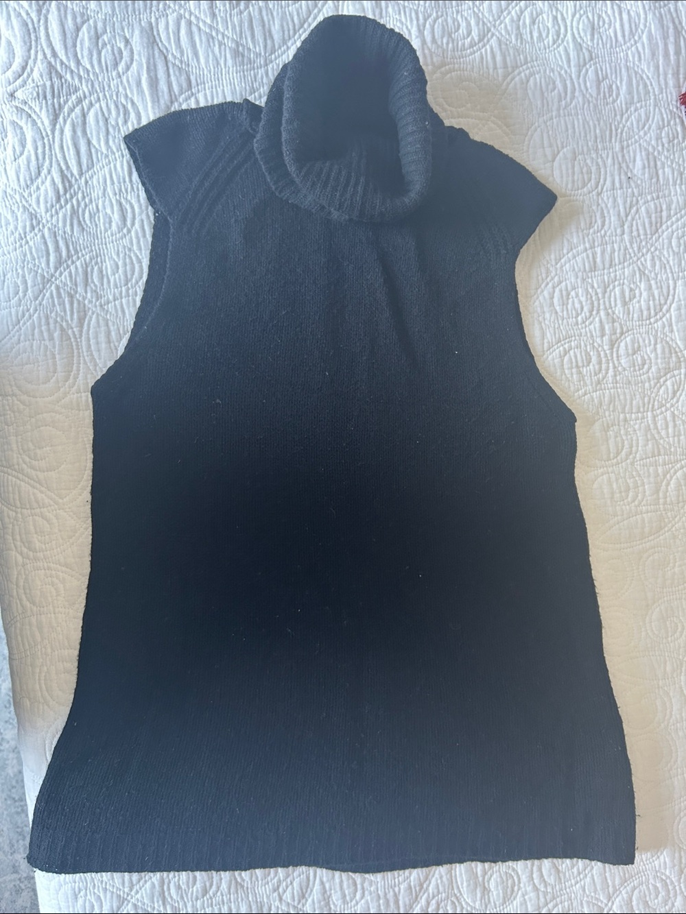 Black cashmere and wool sweater vest